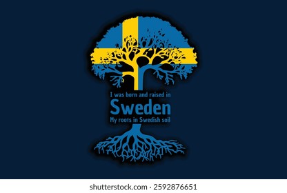 Swedish roots and symbolism: a tree with the Swedish flag, embodying national pride and love for nature	
