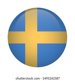 Swedish Round Flag Icon - Sweden