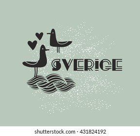 Swedish sign. Vector illustration.
