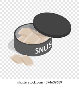Swedish snus, chewing tobacco isometric icon 3d on a transparent background vector illustration