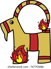 Swedish straw goat, Goat from Gävle, Gavle Goat is burning