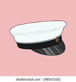 Swedish student cap - hand drawn vector illustration. Flat color design.