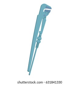 Swedish style pipe wrench, monkey wrench, colorful flat illustration of plumbing tool. Vector