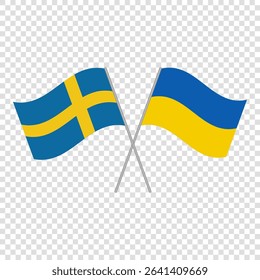 Swedish and Ukrainian flags vector