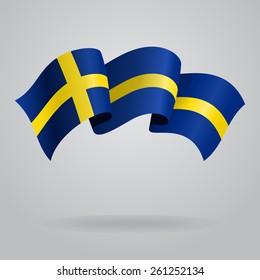 Swedish waving Flag. Vector illustration Eps 8.