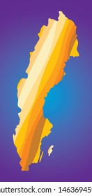 Sweeden colorful vector map silhouette
