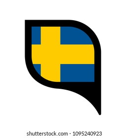 sweeden flag and map pointer