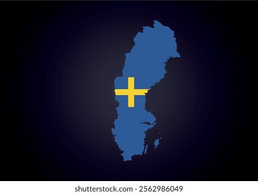 Sweeden flag and map vector.
