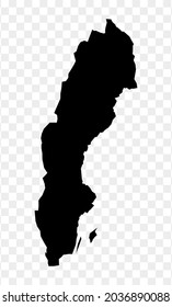  Sweeden isolated vector map silhouette
