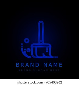 Sweep blue chromium metallic logo