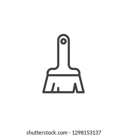 Sweep broom line icon. linear style sign for mobile concept and web design. Handle broom outline vector icon. Cleaning symbol, logo illustration. Pixel perfect vector graphics
