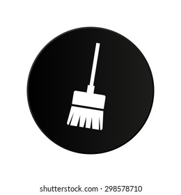 Sweep icon. Black button on white background