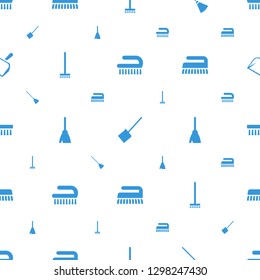 sweep icons pattern seamless white background. Included editable filled clean brush, dustpan, broom icons. sweep icons for web and mobile.