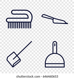 Sweep icons set. set of 4 sweep outline icons such as dustpan