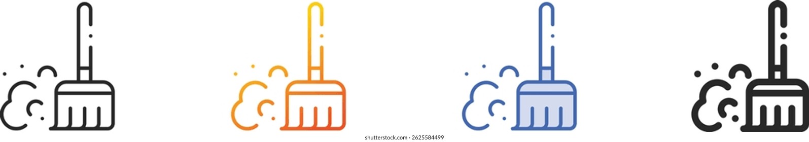 sweep icon.Thin Linear, Gradient, Blue Stroke and bold Style Design Isolated On White Background