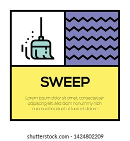 SWEEP AND ILLUSTRATION ICON CONCEPT 