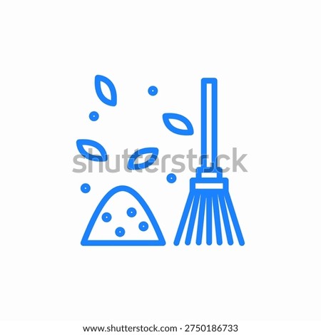 sweep leaves icon sign vector