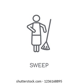 Sweep linear icon. Modern outline Sweep logo concept on white background from cleaning collection. Suitable for use on web apps, mobile apps and print media.
