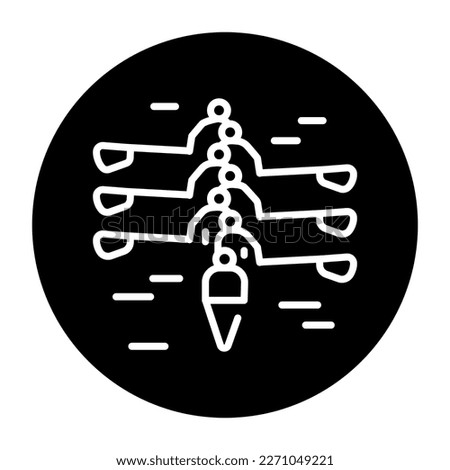 Sweep Rowing black line icon. Water activity. Pictogram for web page.