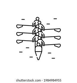 Sweep Rowing color line icon. Isolated vector element. Outline pictogram for web page, mobile app, promo