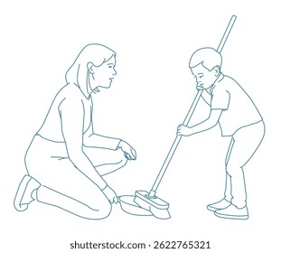 Sweep it slowly so it doesnt spread everywhere.