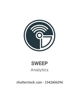 Sweep vector icon on white background. Flat vector sweep icon symbol sign from modern analytics collection for mobile concept and web apps design.