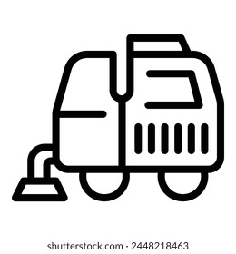 Sweeper icon outline vector. Street truck. Clean broom refuse
