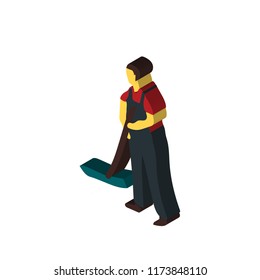 Sweeper isometric left top view 3D icon