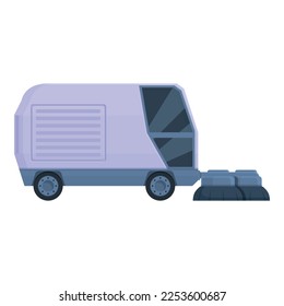 Sweeper machine icon cartoon vector. Street truck. Clean vehicle