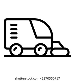 Sweeper machine icon outline vector. Road truck. Street cleaner