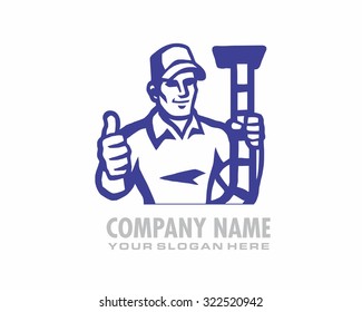 sweeper service cleaner man cartoon character 5