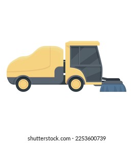 Sweeper truck icon cartoon vector. Street road. Cleaner dust