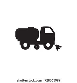 sweeper truck icon vector isolated on white background