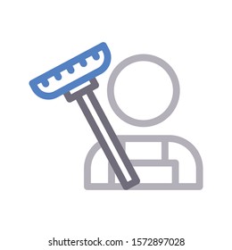 sweeper vector color line icon 