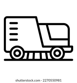 Sweeper vehicle icon outline vector. Street road. Cleaner machine