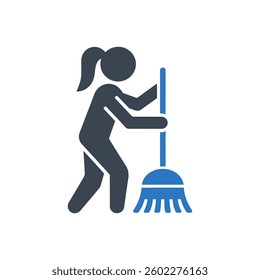 Sweeping Action Icon On White Background