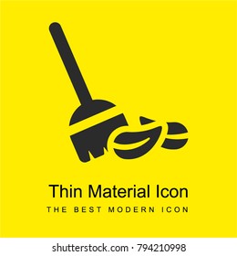 Sweeping broom bright yellow material minimal icon or logo design