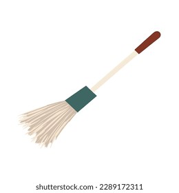 Sweeping broom, cleaning housework icon isolated