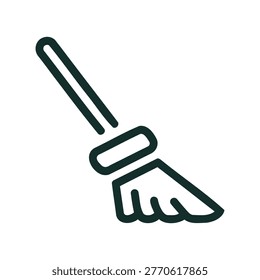 Sweeping Broom Housecleaning Tool Silhouette Icon