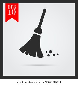 Sweeping broom icon