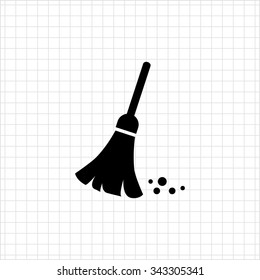 Sweeping Broom Icon