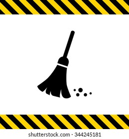 Sweeping broom icon