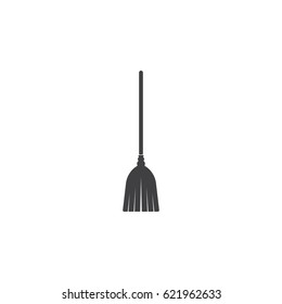 Sweeping broom icon on the white background