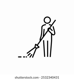 sweeping broom icon sign vector