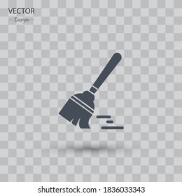 Sweeping broom icon. Vector illustration EPS 10.