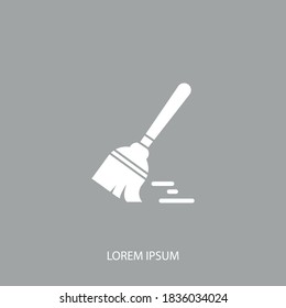 Sweeping broom icon. Vector illustration EPS 10.