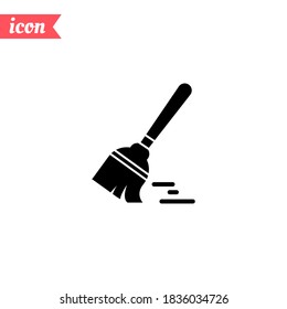 Sweeping broom icon. Vector illustration EPS 10.
