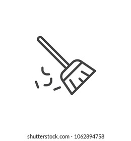 Sweeping broom outline icon. linear style sign for mobile concept and web design. Besom simple line vector icon. Symbol, logo illustration. Pixel perfect vector graphics