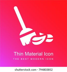 Sweeping broom red and pink gradient material white icon minimal design