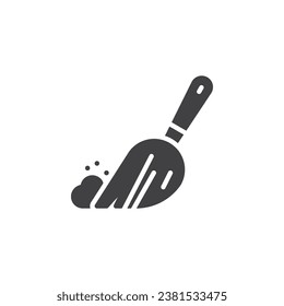Sweeping Besen Vektorsymbol. volles Flachzeichen für mobiles Konzept und Webdesign. Glyph-Symbol für die Zimmerreinigung. Symbol, Logo-Abbildung. Vektorgrafik